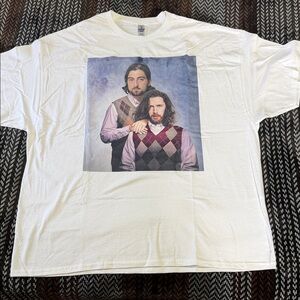 White Graphic Tee featuring Folk Singers